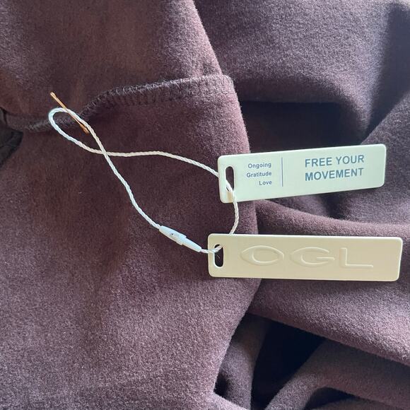 OGL Midi Dress Thermal Boatneck Ruched Sides Eco Mousse Brown Size Medium NEW - Picture 7 of 7